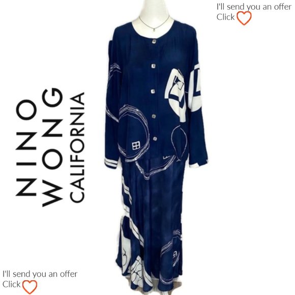 Nino Wong Dresses & Skirts - EUC Nino Wong flowy suit long skirt jacket/top M/L